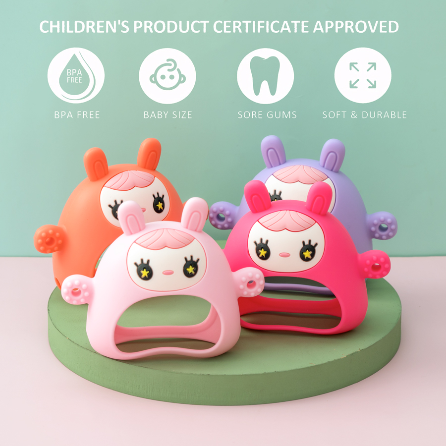 1PC Silicone Teether Toy BPA F - огляд і ціна Teething Mitten Baby