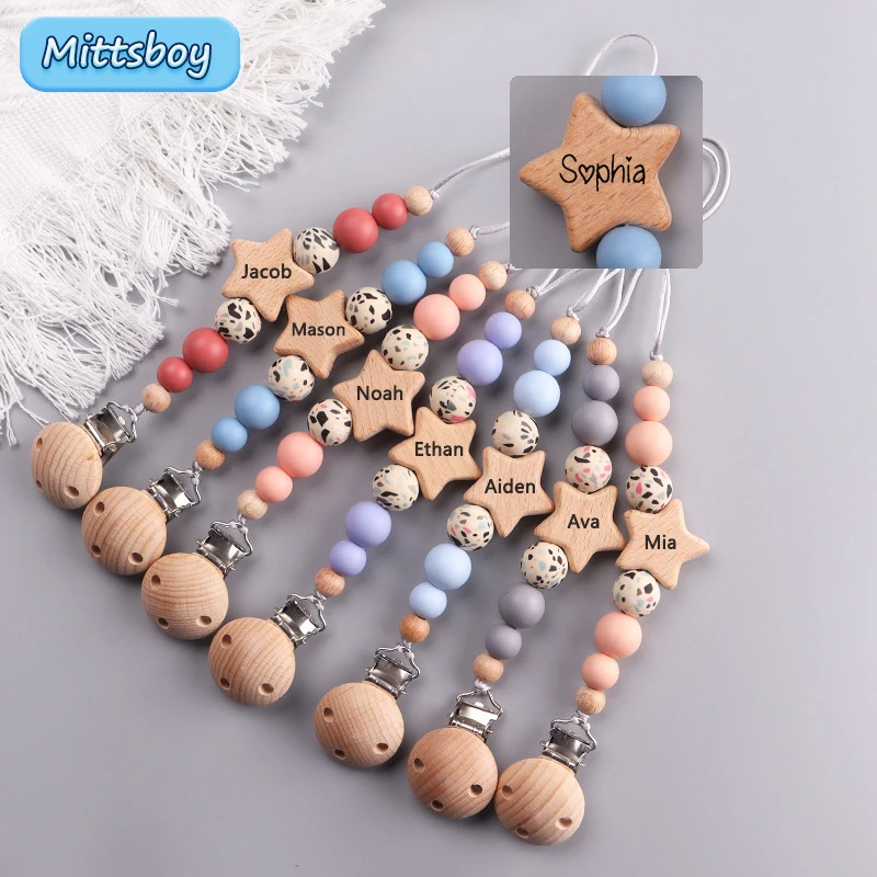 NEW Custom Name Wooden Persona - огляд і ціна Baby Pacifier Clip